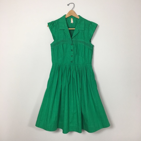 Anthropologie Dresses & Skirts - Maeve Anthropologie Kelly Green Tea Dress sz10 (H)